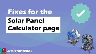 Fixed the Solar Panel Calculator page! - DevStream Summary - Assistant for No Man's Sky screenshot 3
