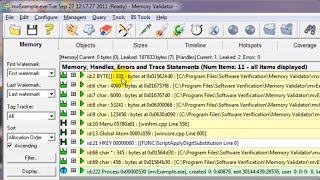 Memory Validator - Collecting Memory Allocations In A Particular Size Range