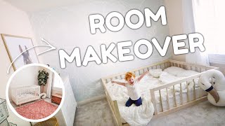 Nursery to TODDLER Girl Bedroom *EXTREME* Room Makeover (with reaction)