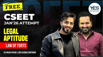 CSEET Free Legal Aptitude Online Classes | Lecture 15 | CSEET Jan 2026 | Adv. Chirag Chotrani