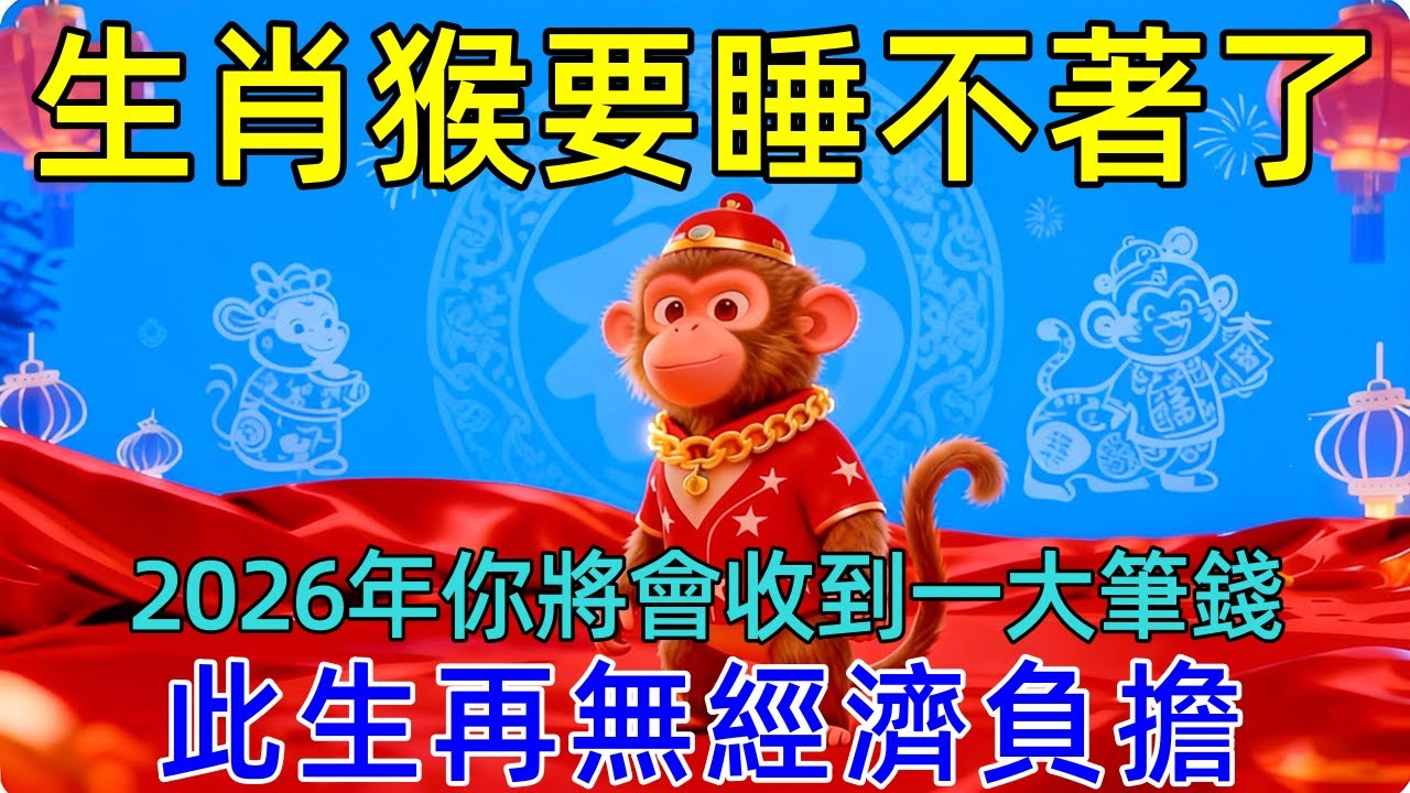 生肖猴要睡不著了，2026年你將會收到一大筆錢，此生再無經濟負擔！家有屬猴的請接財！ #生肖运势#佛陀#佛學 #佛法 #佛教 #修行 #智慧 #因果 #佛家  #佛學知識 #佛學智慧 #修心修行