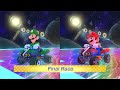 Mario kart 8 deluxe  2 player luigi vs mario  50 cc  wave 3 track