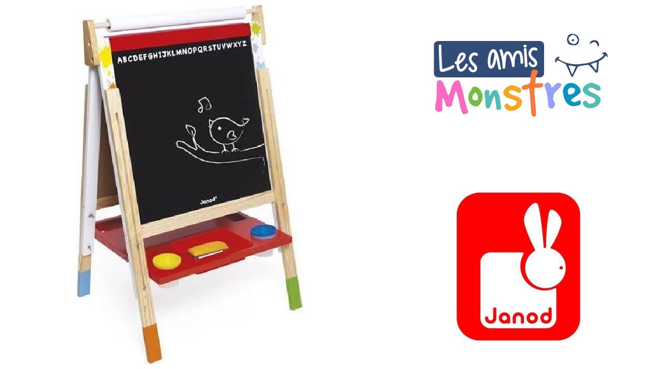 Janod Valise en Bois 4 en 1 Janod avec Tableau Magnétique - Jouets