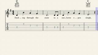 Jingle Bells - Easy Guitar Sheet Music with Tabs & Chords