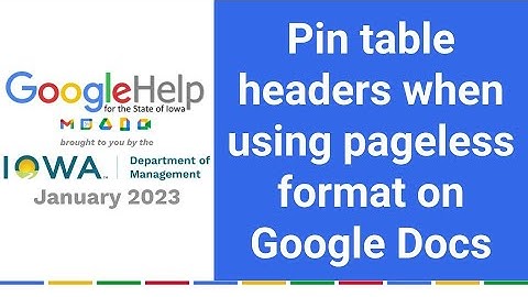 Pin table headers when using pageless format on Google Docs