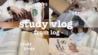 eng)#5 【study vlog】study English for the exam 📚| study at Starbucks | TOEIC | lots of studying ☃️