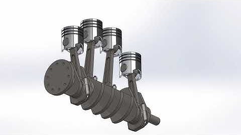 Four Cylinder Engine Animation in Solidworks