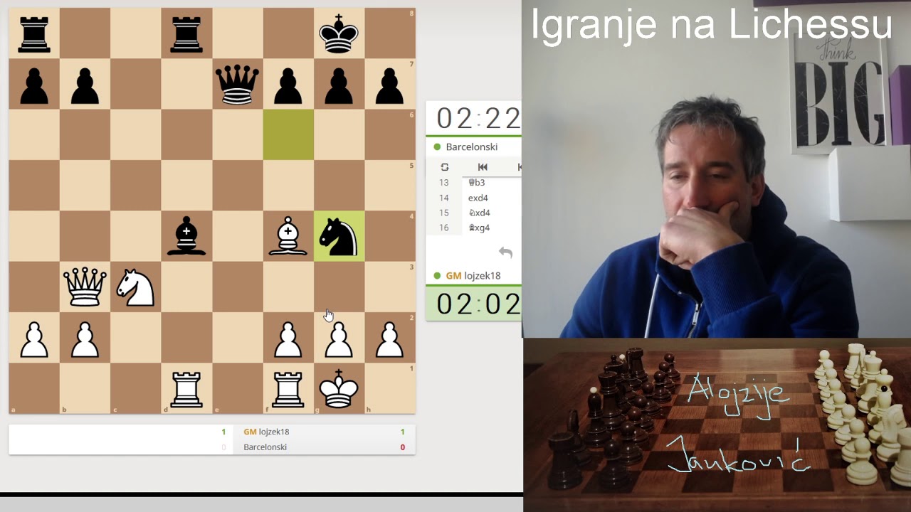 Igranje partija na Lichessu dan 1