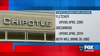 Chipotle opening 2 new restaurants in the western Carolinas this month