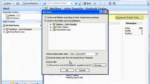 How to Archive your Mail on Outlook 2007