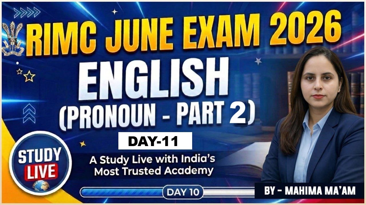 अब English का डर खत्म | RIMC June Exam 2026 | Pronoun - 02 | Day 11 | By Mahima Ma’am | RIMC