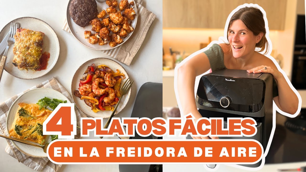 4 comidas keto súper fáciles en freidora de aire | Rápido y sin manchar la cocina 🦐🫑🍅