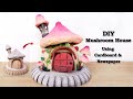 DIY Mushroom House Using Cardboard &amp; Newspaper || DIY Mushroom Fairy House || DIY Fairy House ||