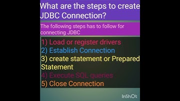steps to to create jdbc connection