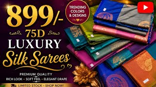 Sunday 70% Offer Stock Clearance Sale🥳 75D PURE SEMI SILK JUST 899/- | Elampillai Sarees screenshot 5