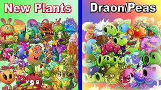 All New Plants Vs Peas/Dragon - Who Will Win? - PvZ 2 Team Plant vs Team Plant