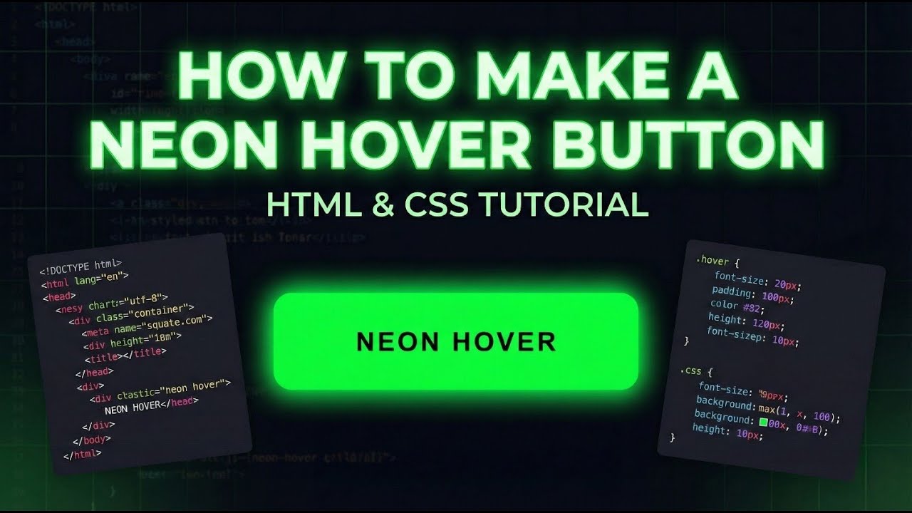 How to Make a Neon Hover Button Using HTML & CSS | Easy UI Design Tutorial