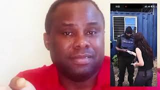 Nigeria police officers collecting money from a Chinese man