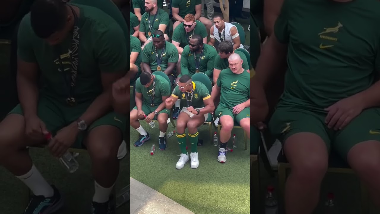 Who owns the dance floor 🕺 Damian Willemse, Trevor Nyakane or Siya Kolisi? ☺️