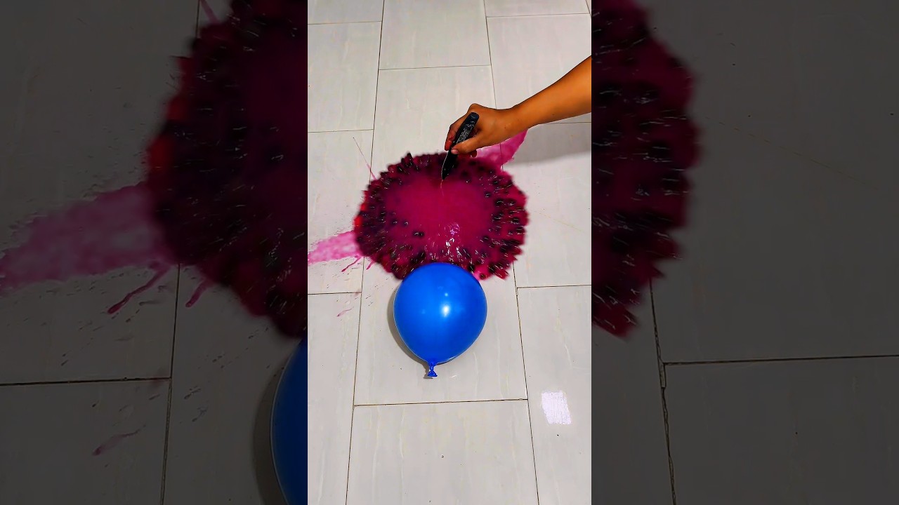 💦🌈💖 Pink Blue Balloon Orbeez Popping 