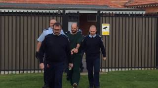 Marcus Stanford being taken into Leeton courthouse