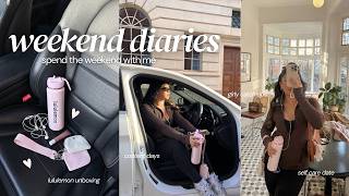 weekend diaries 🎀🎧🍣 lululemon unboxing, content day + self care date