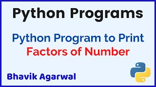 Python Program to Print Factors of Number | #shorts