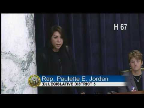  Rep Paulette Jordan Debating House Bill 67 Income Tax Rate - February 2, 2017
