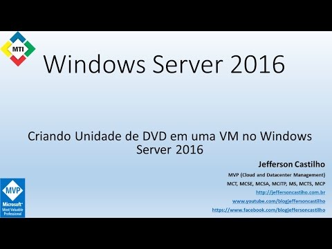 Criando Unidade de DVD em uma VM no Windows Server 2016