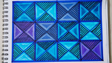 Day 17 of 100 days Blue Color Zentangle Pattern Challenge|| #zentangle #art #doodle @ArtCraftBlissAR