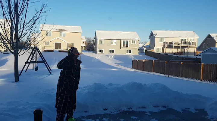 Blowing bubbles in minus 20 degree temperatures.