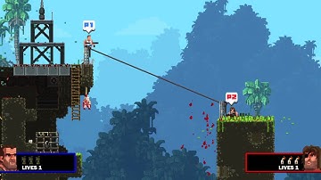 How to high jump large gaps in Broforce Co-Op (PS4/XB1)