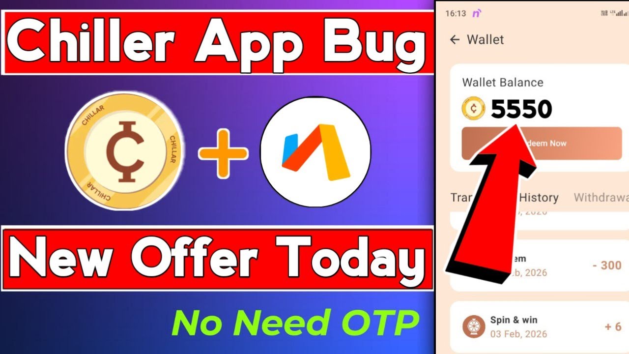 🔥Chiller App New Offer Bug | New Redeem Code Application | Chiller App | New Earning App Today 