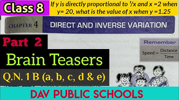 DAV class 8 maths chapter 4 brain teasers Q.N.  1B (a, b, c, d & e)