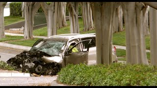 4K - Fatal High-Speed Crash - Van vs Tree - Irvine, CA