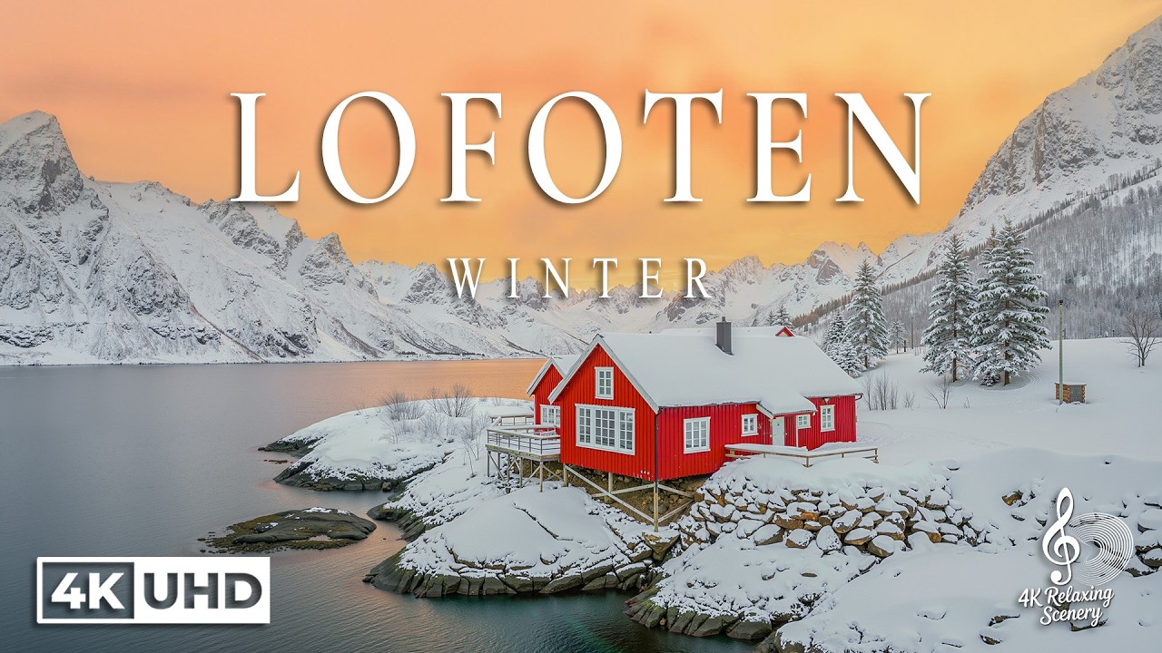 Lofoten Winter 4K - Scenic Relaxation Film With Calming Music | 4K Video UHD