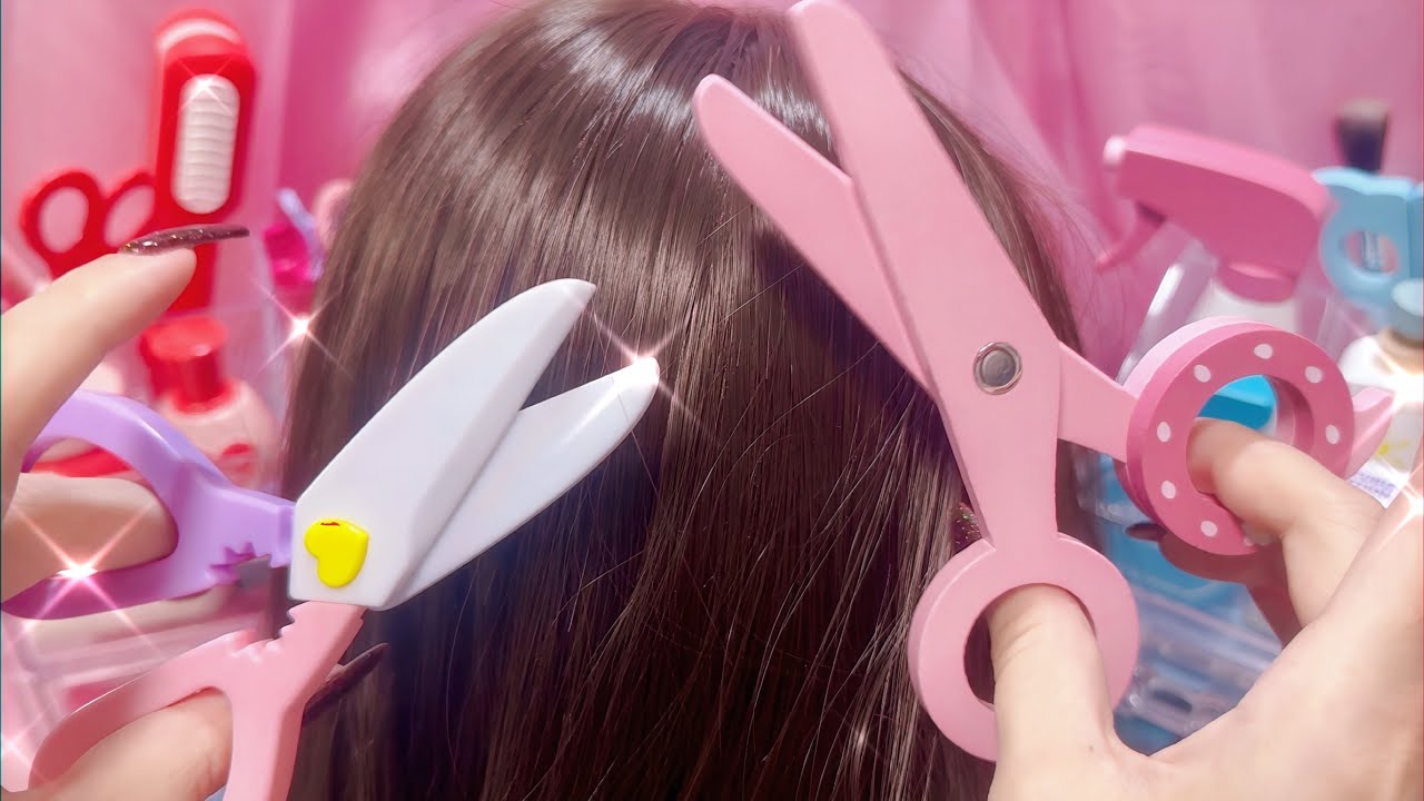 【ASMR】おもちゃの美容室ロールプレイまとめ70分💇‍♀️Toy Hair salon RP 70 min.