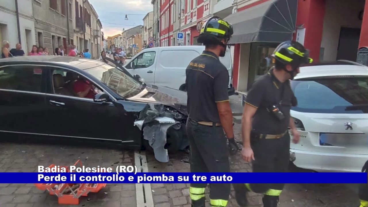 Badia Polesine (RO). Perde il controllo e piomba su tre auto 29.06.2023