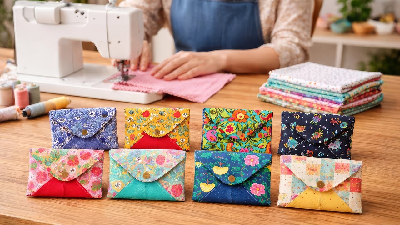2 ways to sew a mini card holder wallet with multiple compartments 💟 Gift Sewing Ideas 💟