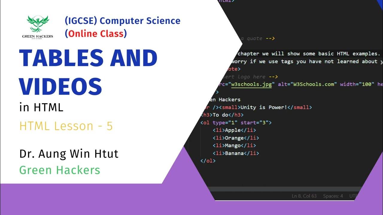 HTML 5 - Tables and Videos - YouTube