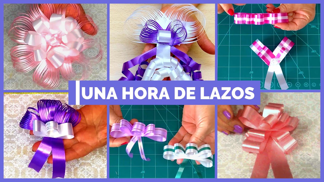 6 LAZOS CON CINTA DE AGUA O DE REGALO CON EXPLICACIÓN DETALLADA