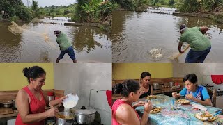 Gobeu pescando + barbe preparou pirão p/ o almoço