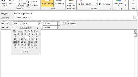 Outlook 2010 Schedule an Appointment