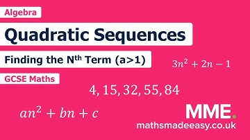 Algebra - Quadratic Sequences (Video 2)