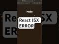 React JSX Error 🛑