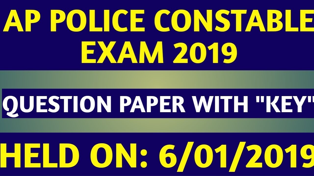 AP police constable preliminary key 2019 | AP constable question paper with key 2019