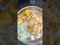 Mixed veggie rice+cucumber raita+masala egg. Lunch is served. #southindianfood #lunch #rice