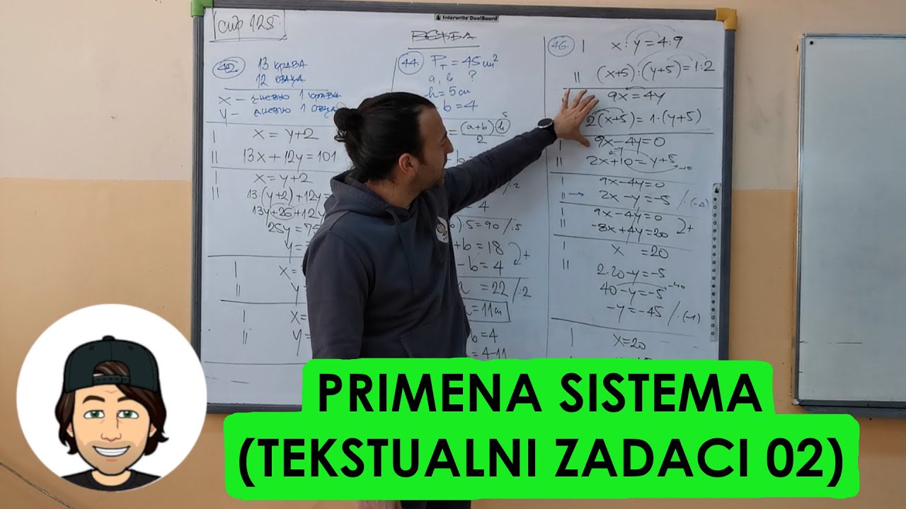 PRIMENA SISTEMA LINEARNIH JEDNAČINA  (TEKSTUALNI ZADACI 02)