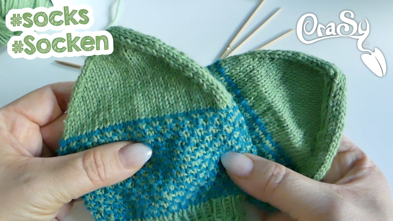 die einfache nachträglich eingestrickte Sockenferse color Blocking fair isle Socken