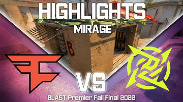 FaZe vs NIP - MIRAGE (map 3) - BLAST Premier Fall Final | CSGO | HIGHLIGHTS